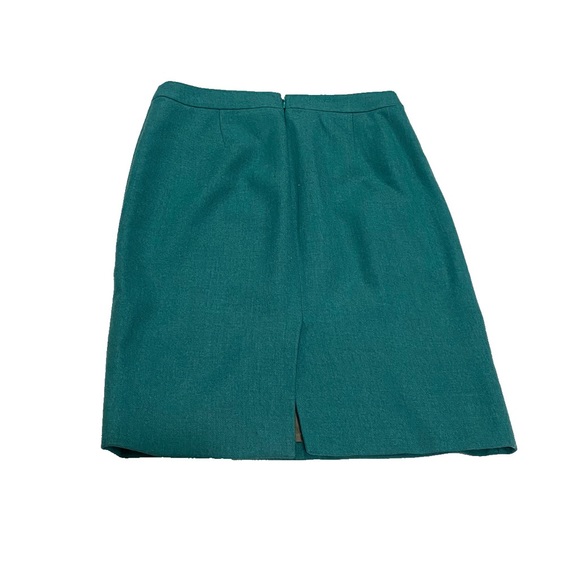 J crew teal pencil skirt 100% wool like new - Picture 2 of 4